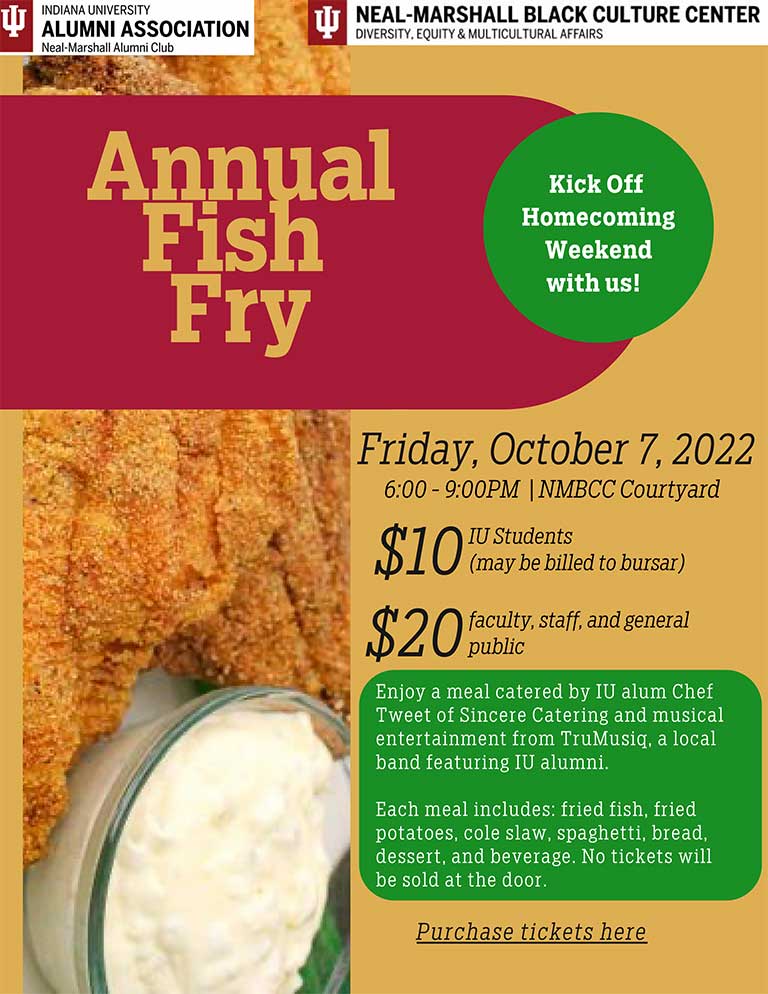 Flyer for Fish Fry. Photo of food with text Annual Fish Fry
